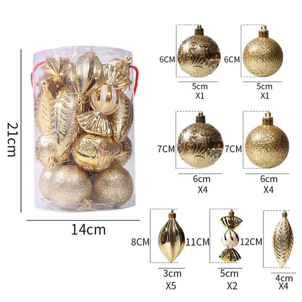 Glitterdekorert juletrepyntkule Baubles Style 1 KLB