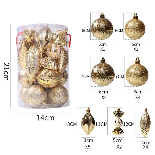 Kimalteilla koristeltu joulukuusen koristepallo Baubles Style 1 KLB