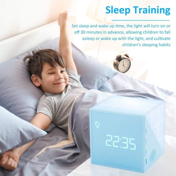 Homealexa children's light alarm clock Creative Cube Wake Up children's alarm clock with colored