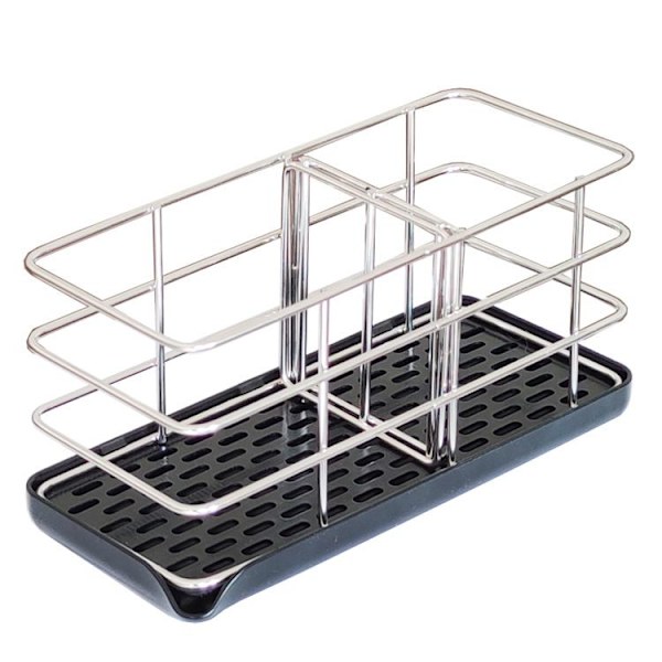20*8,5*10cm Kjøkken Rustfritt Stål Rengjøring Oppvaskhylle, Spisepinner Avløpskurv, Svampestativ, Vask Benkeplate Hylle