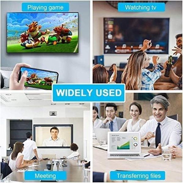 S8 S9 Mobiltelefon Adapterkabel Typ C till HDMI USB3.1 Android Vit