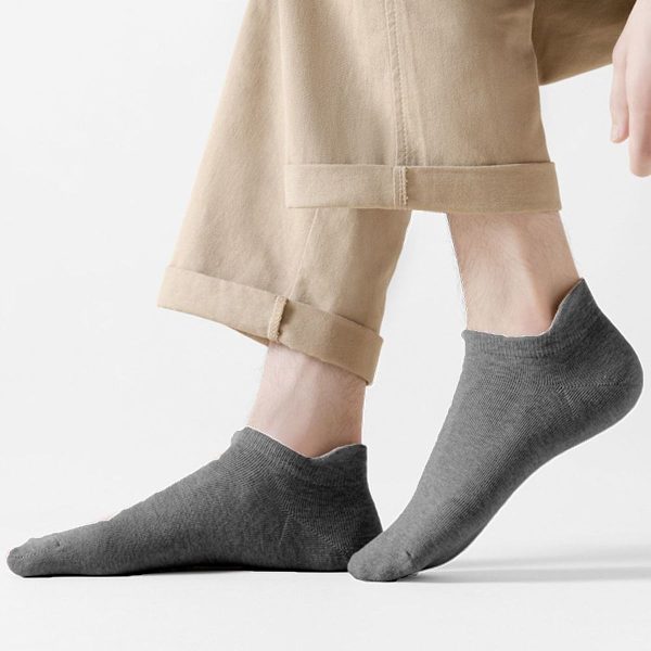 Damstrumpor Låg Topp Athleisure Mjuka Bomullsstrumpor Mörkgrå KLB