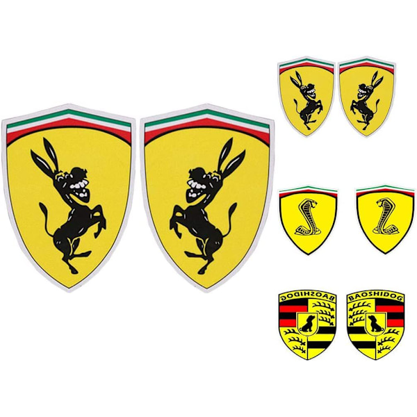 1 par Roliga Åsna Orm Hund Mönster 4,5 * 5 cm Reflekterande Bilsticker Dekal Kompatibel för Ferrari-