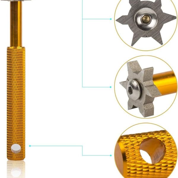 Beehive Filter Groove Sharpener med 6 Hoveder - Golfklub Groove Sharpener KLB