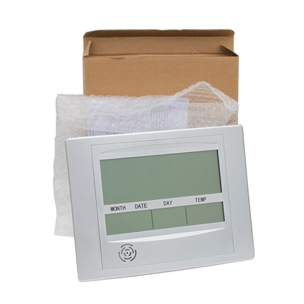 Hem Stor Skärm Digital Elektronisk Väggklocka Vardagsrum Temperaturklocka (Silver)