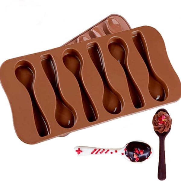 Silikone chokoladeskimmel ske ske silikone bageform til chokolade 3 silikone