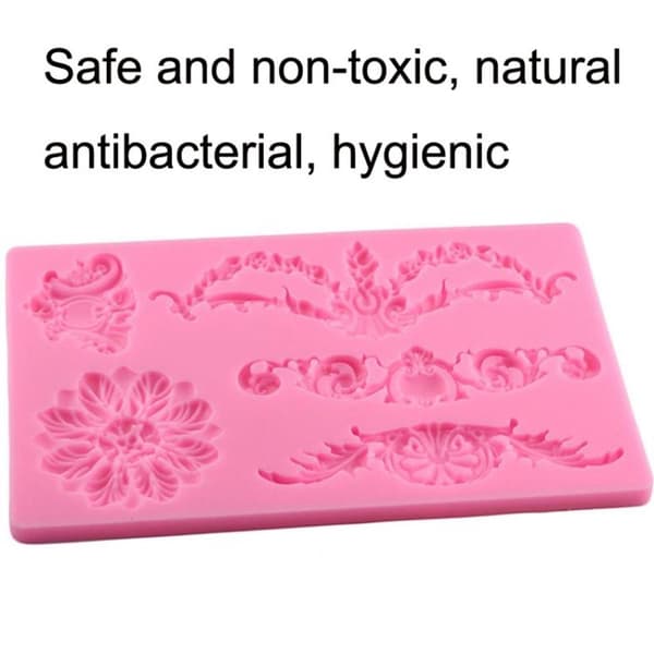 CF394 Kakekant Blomster Fondant Silikonform