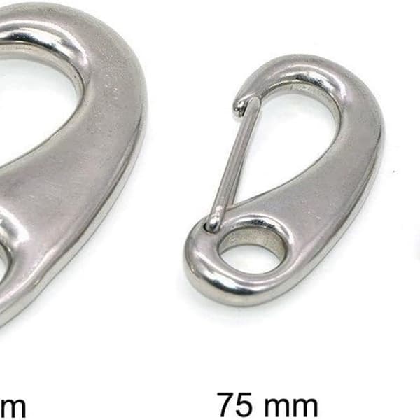 Liten karabinkrok, 4-pak flaggstangsklips, 304