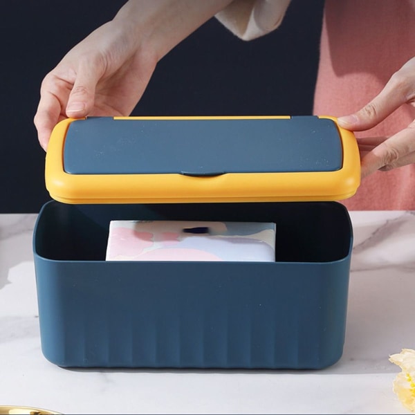 Pöytätasoinen säilytyslaatikko kannella, nenäliinalaatikko, muovinen pehmopaperirasia, tyyli 1