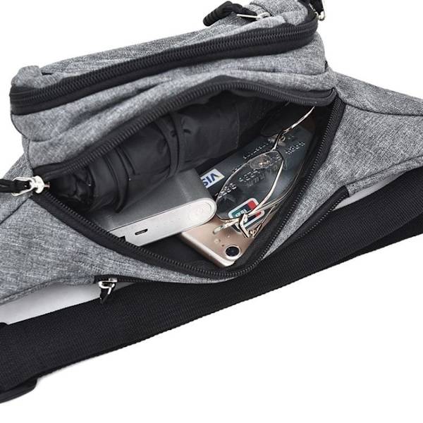 Enfärgad multifunktionell casual midjeväska, vattentät bröstväska, parväska