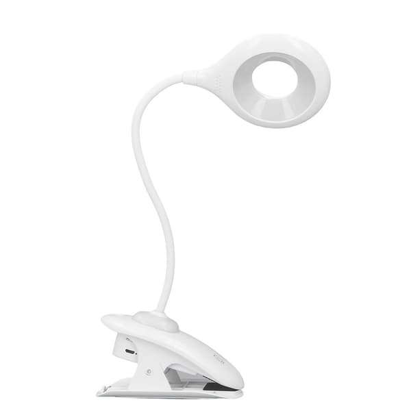Foldbar Anti-Blends USB LED Bokleselampe med Klips KLB