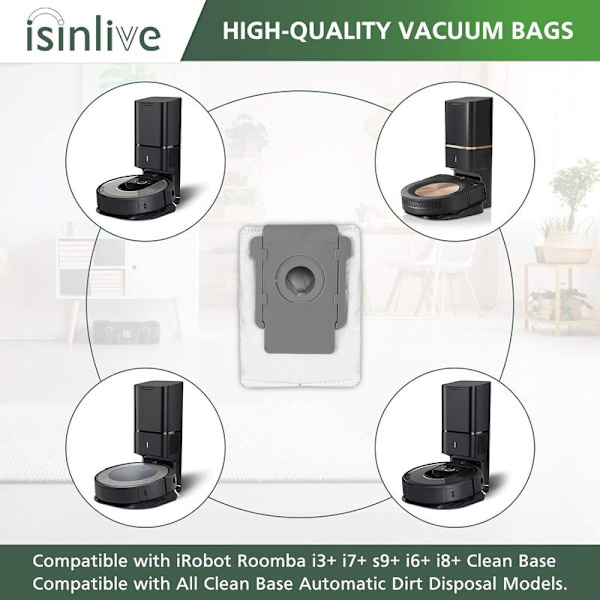 8-osainen pölynimuripussi, yhteensopiva iRobot Roomba -imurin kanssa