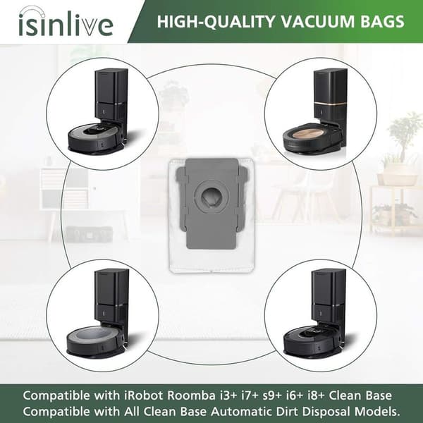 8-pack dammsugarpåsar kompatibel med iRobot Roomba