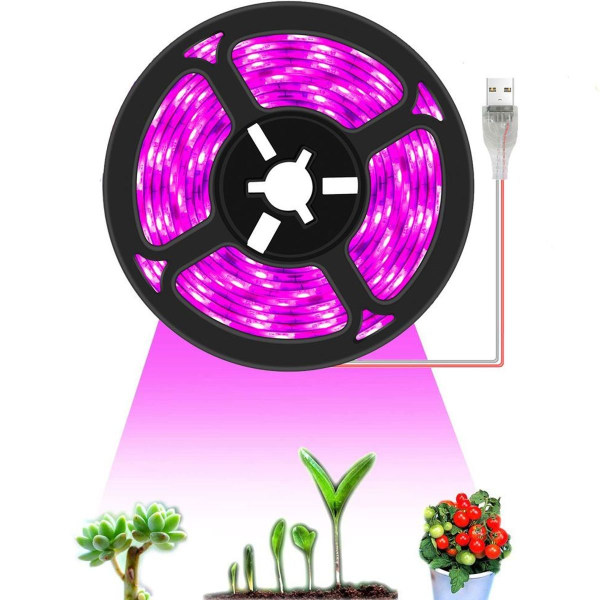 3m USB LED-strimmel Vandtæt Plantelampe Grolampe Indendørs Planter KLB