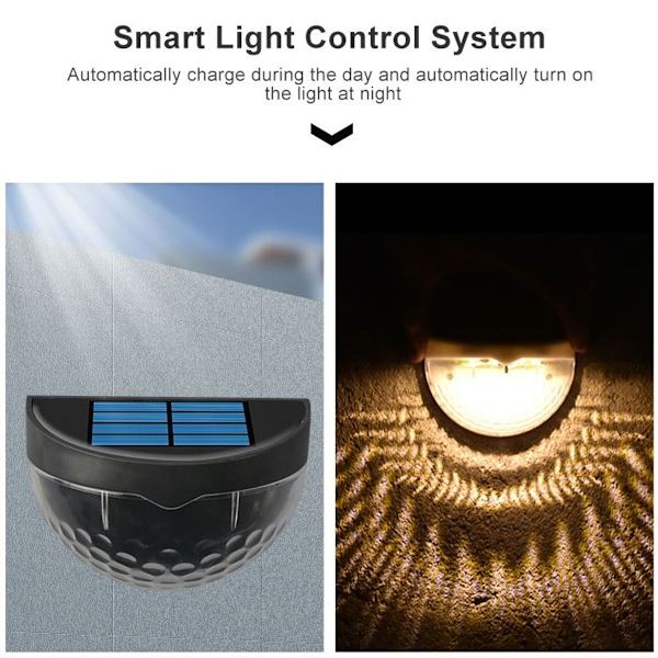 6 LED Udendørs Solcelledrevet Vanddråbe Hækkelys (Hvid Skal Varmt Lys)