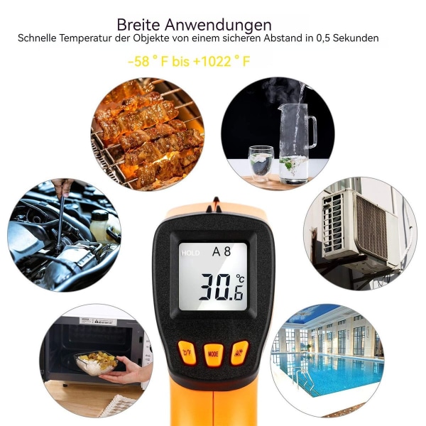 Infrarød termometer matlaging berøringsfri matlagingstermometer -50 400 KLB