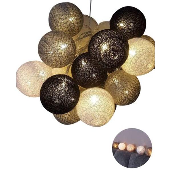 Bomuldsbold Fe Lys - 3M 20 LED Bold Fe Lys Grå