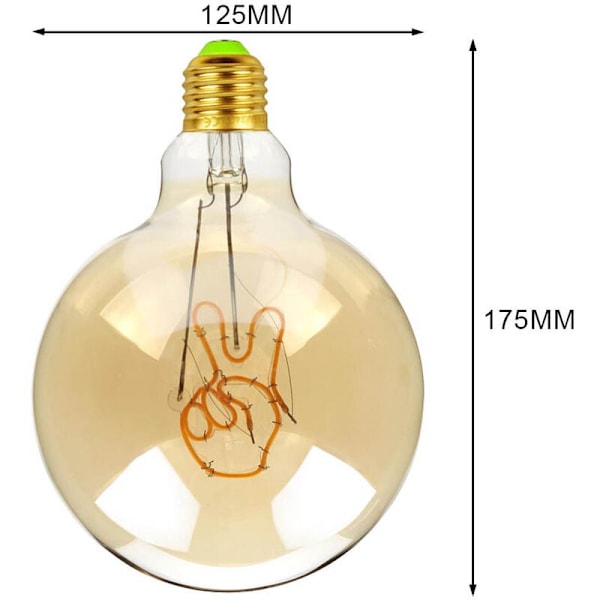 Big Globe G125 4W 220/240V Vintage LED-lamput aakkoskirjaimen koristeluun, super lämmin keltainen KLB