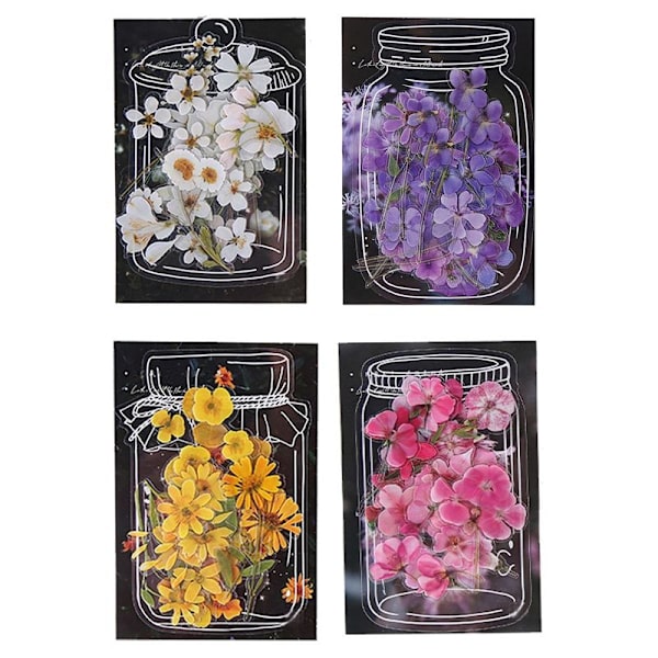 160 kpl luonnonkukka-tarroja scrapbookingiin, itseliimautuva scrapbooking