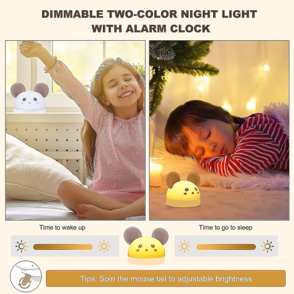 Digitalt børneur til natlys og søvntræning i sødt design