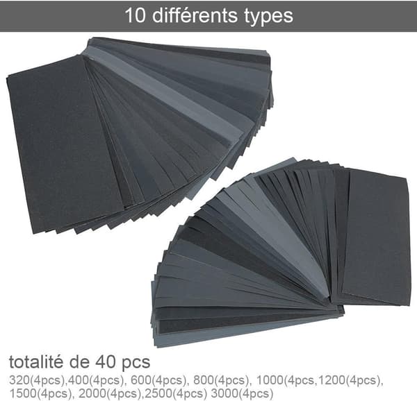 40 slippapper, 230*93mm torr och våt slippapper, slippappersset