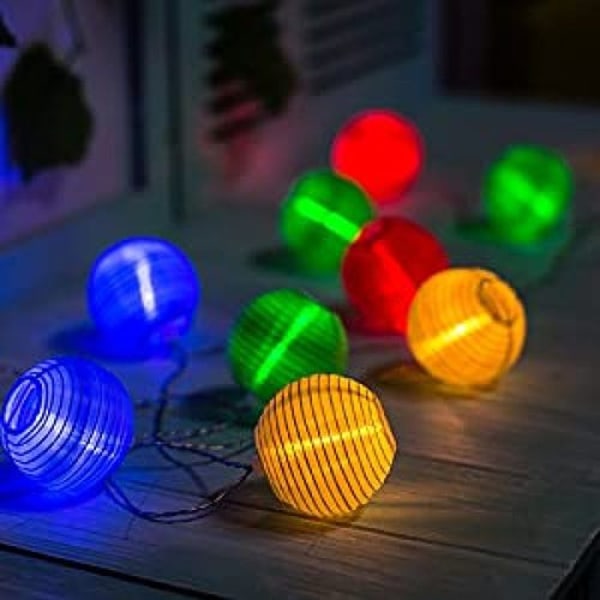 Paket med 30 färgglada LED-lyktor/lyktor för trädgård, julfest