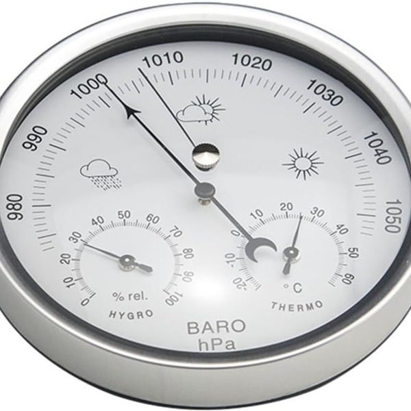 AMTAST værstasjon analog skivebarometer med termometer hygrometer KLB