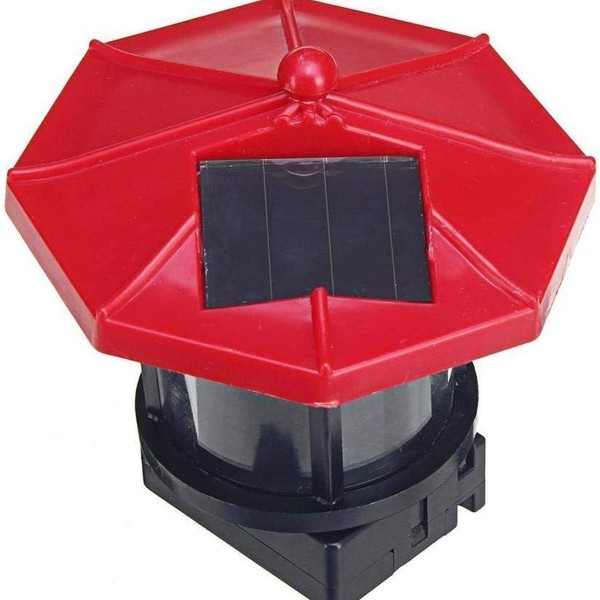 2 st LED solcells drivna fyr solcellslampor brandtorn guide utomhus KLB