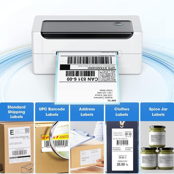 Etikettprinter, 4x6 skrivebordsetikett strekkodeprinter med