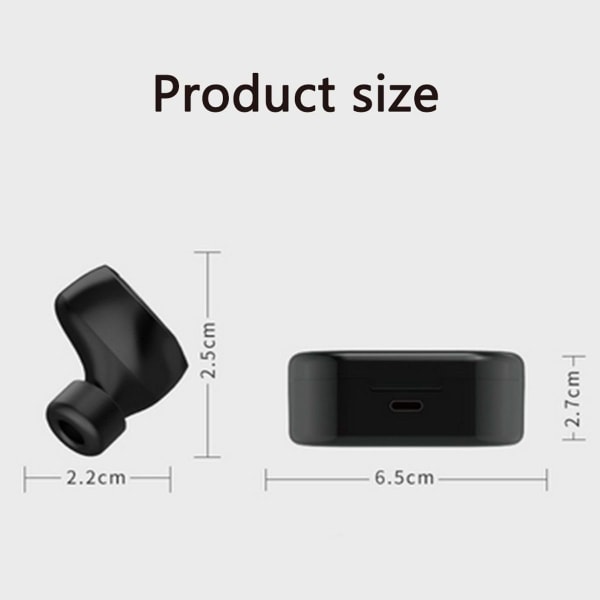 Bluetooth-kuulokkeet, langattomat kuulokkeet korvassa mustalla