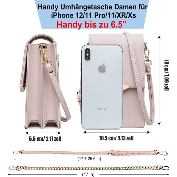 Haiwill Mobiltelefon Skuldertaske Læder Mobiltelefon Etui Lille Crossbody