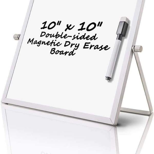 Tør magnetisk lille whiteboard - 25*25cm bærbar dobbeltsidet hvid KLB