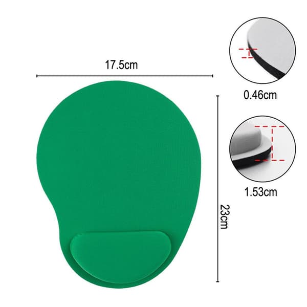 Kontormusematte med gelhåndleddsbeskyttelse. Spillmusematte. Blå