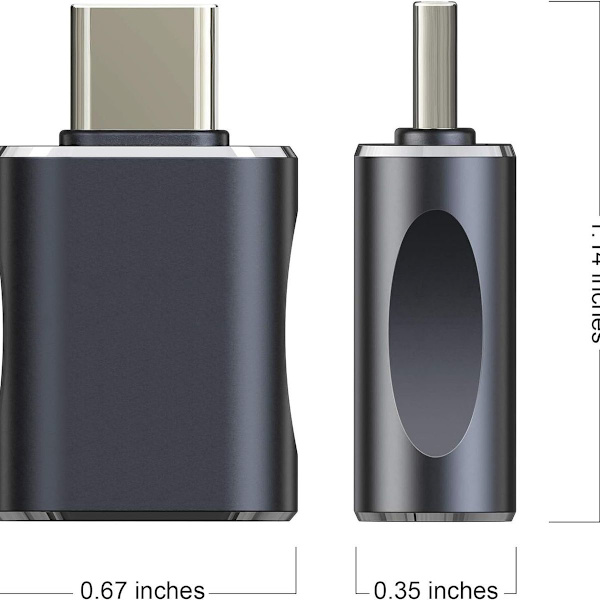 Typ C till USB-adapter, USB C till USB 3.0-adapter, aluminium svart