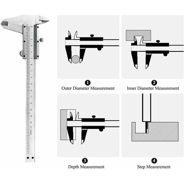 Professionel rustfri ståltang, 150 mm, præcisionsdigitaltang a