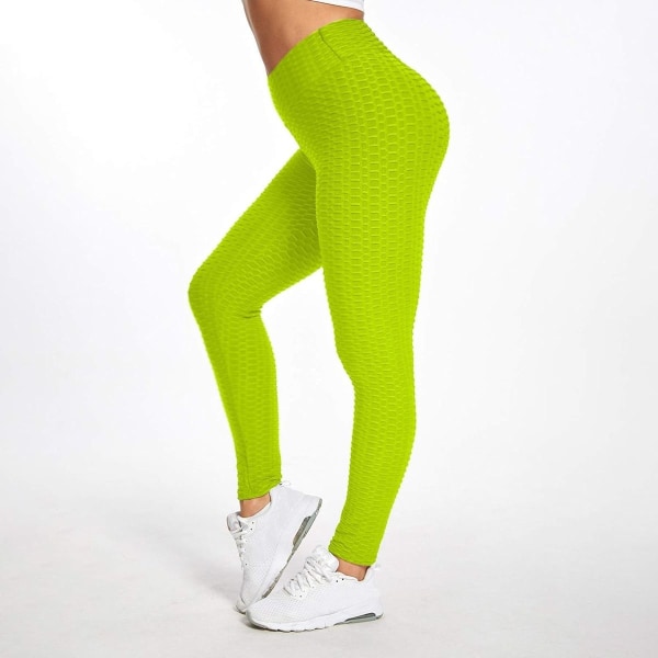 Berömda leggings, dam rumplyftande yogabyxor höga 01 gula KLB