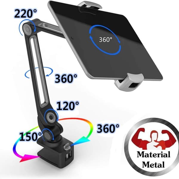 iPad skrivebordsholder, flat holder, multi-vinkel justerbar flat