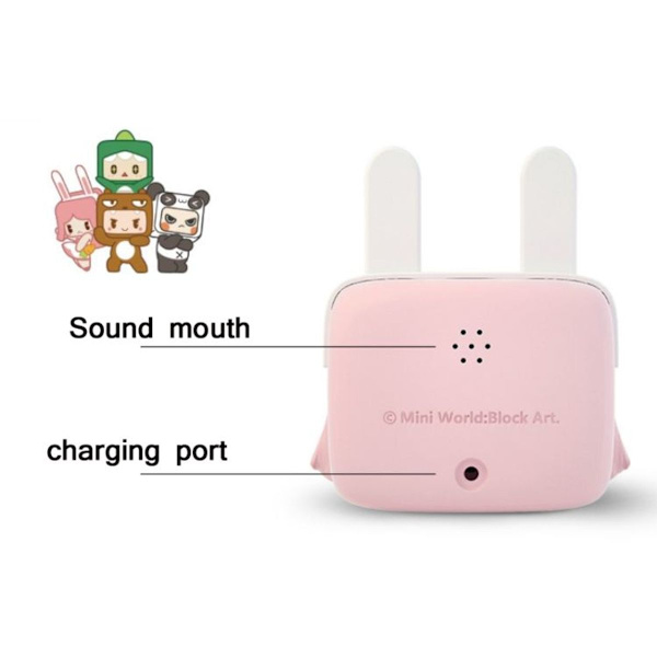 Mini tecknad smart väckarklocka USB uppladdningsbar barn sänglampa rolig sovklocka (Fa