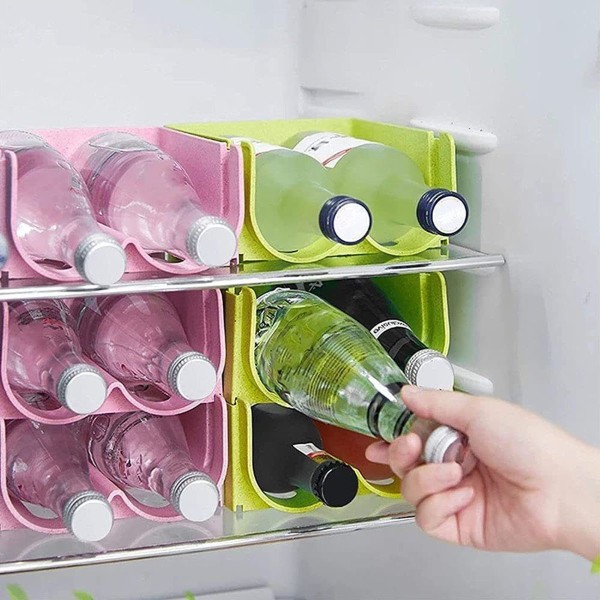 3-pack stapelbara flaskhållare, plast för köksbänkar