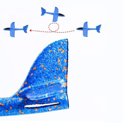 Gliderfly leketøy for barn, utendørs kastefly, ca. 48 cm (blå)