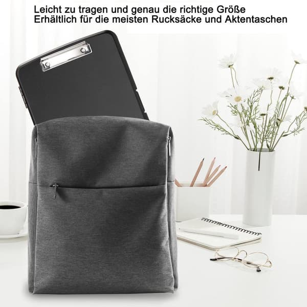 A4-klämma med förvaringsfack, 2-pack plastklämmor med förvaringsfack
