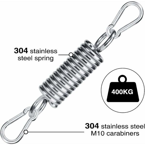 Set med 3 hängmatsefjäderkrokar, 304 rostfritt stål fjäder för hängande stol, utomhus gungstolstillbehör, fjäderkrok KLB