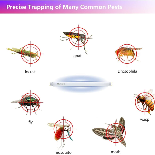 Insektbeskyttelse FSL T8 F10W BL erstatningslampe for myggdreperlampe, 34,5 cm UV-Rö KLB