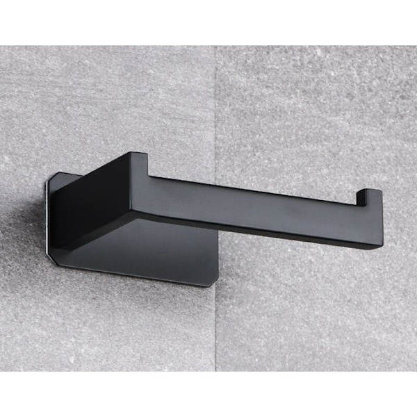 Selvklæbende toiletrulleholder uden boring væg papirholder papirholder, rustfrit stål toiletrulleholder toiletrulleholder (sort) KLB