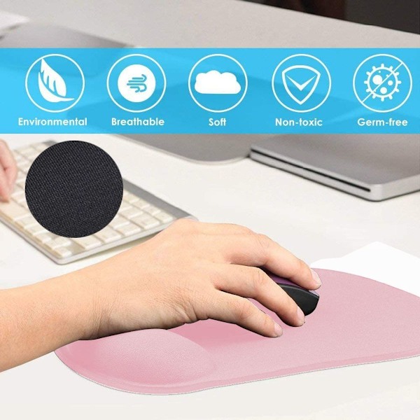 Musmatta Minneskum Handledsstöd Ergonomisk Halkskydd Rosa