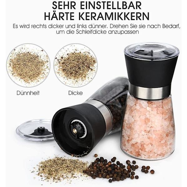 Suola- ja pippurimylly, Hotder-maustesetit 2 kpl, suolamylly ja