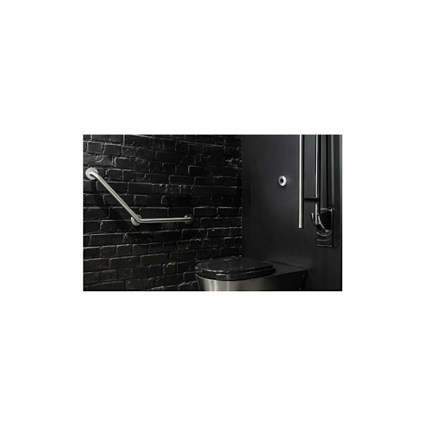 Basic 135° 3-punkts grebsstang Ø32 400x400 mat rustfrit stål-poleret satin rustfrit stål
