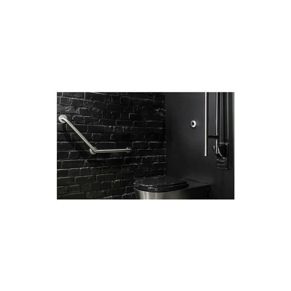 Basic 135° 3-punkts grepestang Ø32 400x400 matt rustfritt stål-polert satinert rustfritt stål
