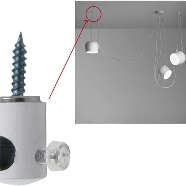 Sæt med 6 lysekronelys kroge, kabel fastgørelse KLB