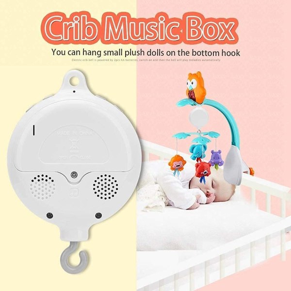 Babyseng musikkboks roterende elektronisk vugge babyseng mobil musikkboks babysengetøy